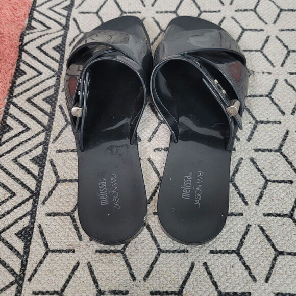 Melissa+Jason Wu Diane Vegan Slide Jelly in Black, sz 7 - Picture 7 of 16